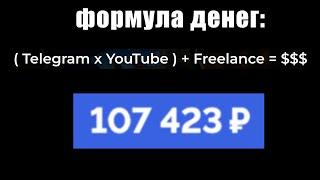 100 000 рублей по формуле: ( Telegram x YouTube ) + Freelance = $$$. Как заработать в интернете?