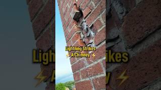 Lightning Strikes A Chimney #roofing #disaster