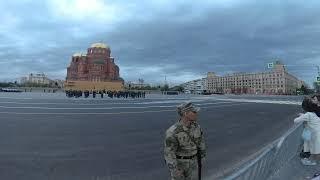 Первая репетиция парада в честь Дня Победы на площади Павших Борцов. Волгоград. 2024 год 2 мая