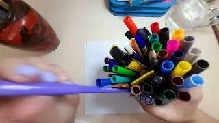 Арт материалы тест , кисти, карандаши, черные маркеры (1 часть), влог