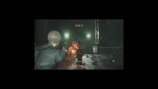 Mr. X vs Leon финальная битва. Прыжок супермена. Resident evil 2 remake hardcore Leon. #Shorts