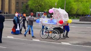 Первомайская демонстрация, шествие Профсоюзов, Волгоград 1 мая 2022 года, Полное Видео, 4k